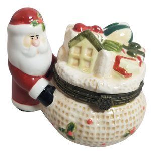 Santa's Toys Bag Miniature Collectible Christmas Trinket Box by Harry and David